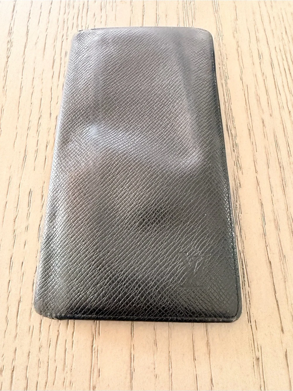 Louis Vuitton Black Textured Leather Long Card & Key Holder